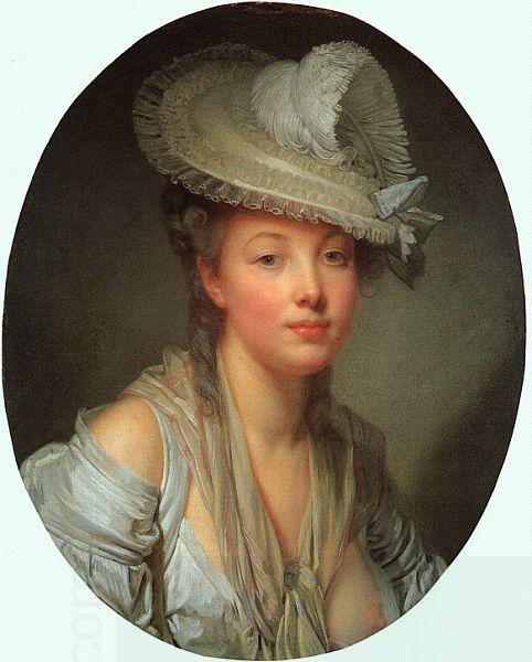 Jean Baptiste Greuze Young Woman in a White Hat China oil painting art